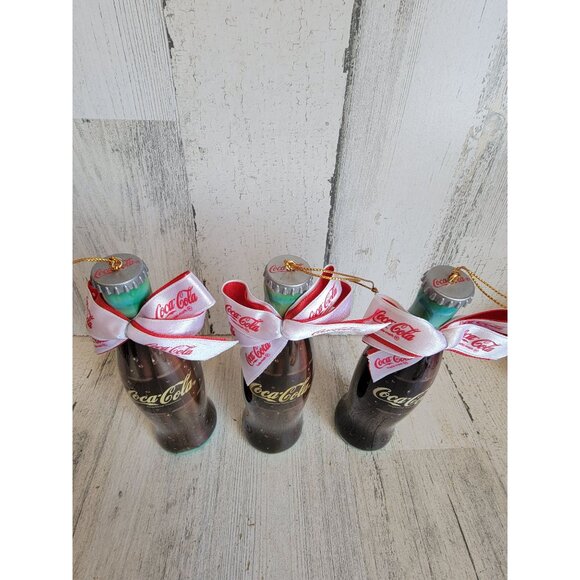 Vintage plastic Coca-Cola bottle ornament Xmas set coke - Picture 5 of 7